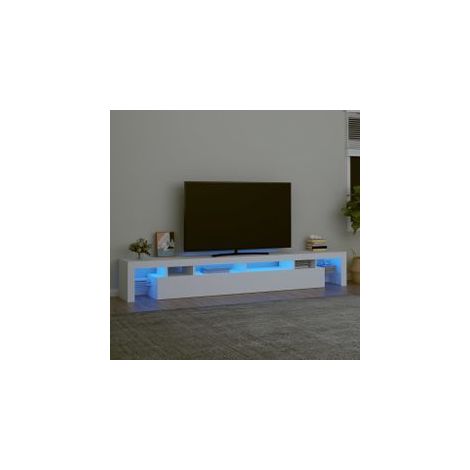 Meuble TV avec lumières LED Blanc 260x36,5x40 (1/5)
