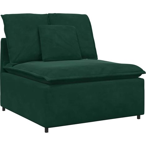 Modulo Centrale Divani da Giardino Divano Modulare con Cuscini Verde Scuro 100 cm (1/5)