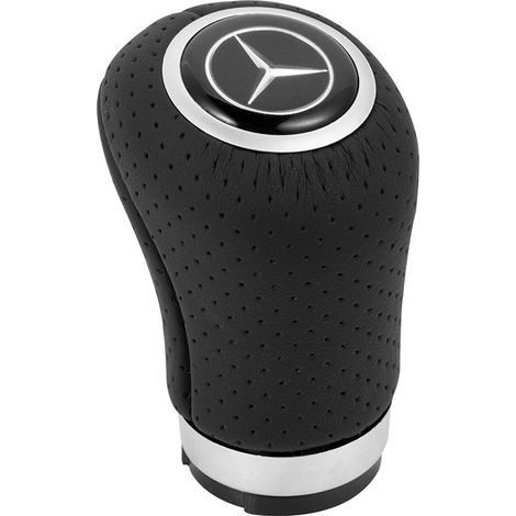 Geeignet für Mercedes-Benz Fahrzeugmodifikationen: Schaltknauf, Schalthebel und Mercedes-Benz Emblem in Vollleder (ein Stück pro Packung) (1/4)