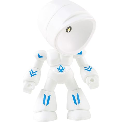 Lampe de Nuit LED Robot Rotative Usb, Petite Lampe de Bureau Blanche en Plastique, Orientable, Lumière Chaude pour Étudiants et Chambre à Coucher, Veilleuse Décorative et Présent (1/5)