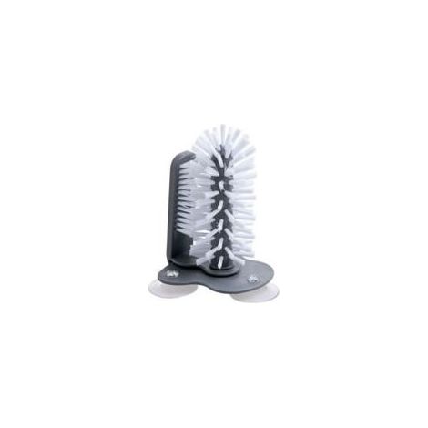 Brosse de nettoyage ,Double Face Goupillon Bouteille avec Base D'aspiration Puissante pour Outils de Maison D'évier de Cuisine de Bar,avec 2 × Éponges en Silicone (1/5)