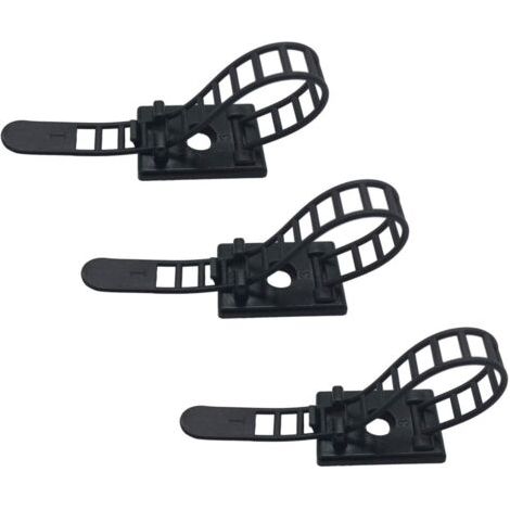 BUNTHAUS Lot de 25 clips pour câbles adhésifs avec vis en option - Attaches de gestion des câbles réglables et réutilisables - Serre-câbles robustes pour organisation à domicile bureau et bricolage