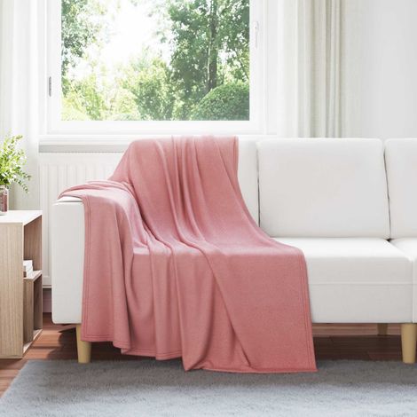 Überwurfdecke Rosa 170 x 130 cm Fleece