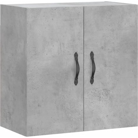 Mobiletto a muro dal design moderno con pratico spazio contenitivo 60 x 31 x 60 cm in legno composito grigio cemento 020048800
