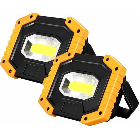 Projecteur LED Rechargeable 30W 2000LM T-SUN Projecteur Chantier Lumière de Travail 3 Modes Lanterne Portable Projecteur LED USB pour Camping, Chantier, Garage, Atelier(2pack) (1/5)