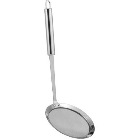 Lntyq 10cm Écumoire en Acier Inoxydable avec Poignée,Araignée de Cuisine,Food Passoire Louche en Inox,Mini Ecumoire à Mailles Fines,Argenté Cuillère à Fente,pour Résidus de Filtre, Graisse, Mousse (1/5)