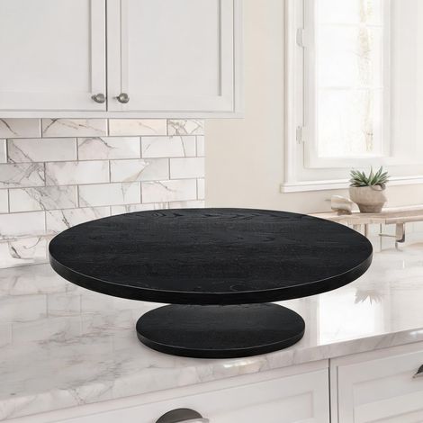 Table basse ronde noire 70 et 50 cm coloris noir en MDF (1/5)
