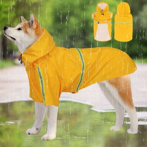 Impermeabile riflettente a poncho per cani, colore arancione (1/5)