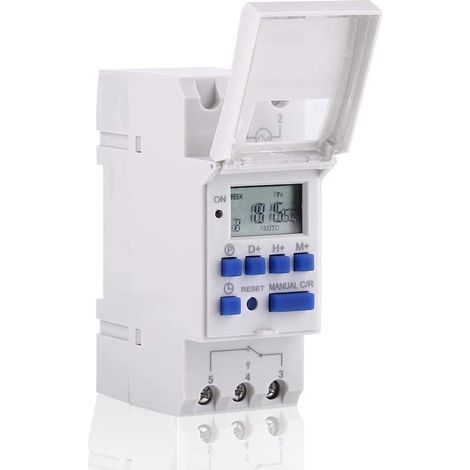 Minuteur numérique LCD, Minuterie programmable numérique Affichage LCD Interrupteur horaire programmable hebdomadaire Relais temporisé 16on & 16off minuterie(220V) (1/5)