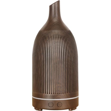 Diffuseur d'arômes avec télécommande (noir), 200 ml, lumière LED 7 couleurs, humidificateur d'arômes en bois, convient à un usage domestique.