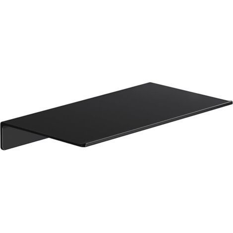Kleines schwebendes Wandregal, Mini-Ausstellungsregal für Sammlerstücke, Metall-Wandregal für Badezimmer/Wohnzimmer/Küche/Schlafzimmer (schwarz, 20,3 cm) (1/5)