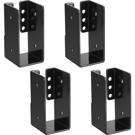 4 Pcs Connecteurs Fixation Poteau Bois 1.57x 3.4, Equerre de Fixation Sabot Charpente, Connecteurs de Poutres, Connecteur de Solive Poutre Bois, Équerre de Solive (1/5)