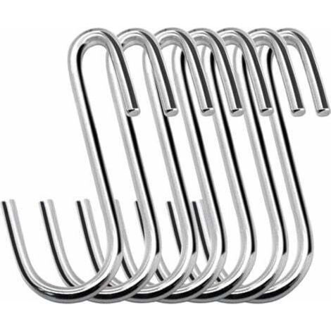Lot de 30 crochets robustes en forme de S de 6 cm pour la suspension dans la cuisine, la salle de bain, la chambre et le bureau (Lot de 30, petit, argenté)
