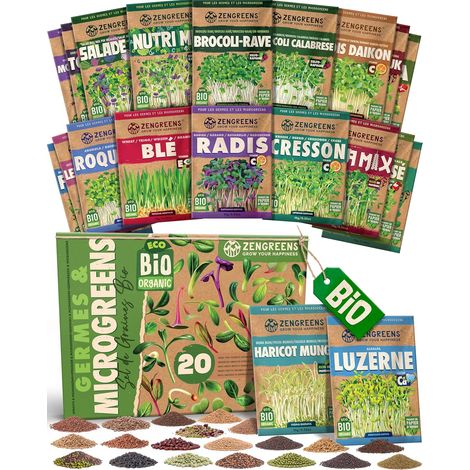 Kit de Graines à Germer bio - 20 variétés (1/5)