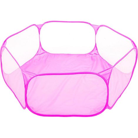 1 Stück Tragbares Kleintier-Laufgitter, Atmungsaktives Hamster-Laufgitter, Kleintierkäfigzelt, Faltbarer Haustier-Spielkäfig, für Meerschweinchen, Hamster, Chinchillas und Igel (Rosa) (1/5)