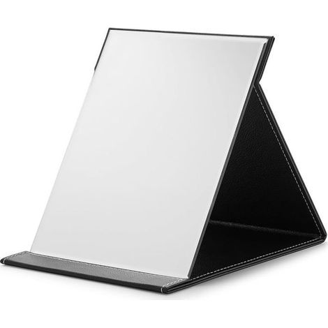 Grand miroir pliable, miroir de maquillage de voyage avec support réglable, miroir de vanité ultra-mince (1/5)
