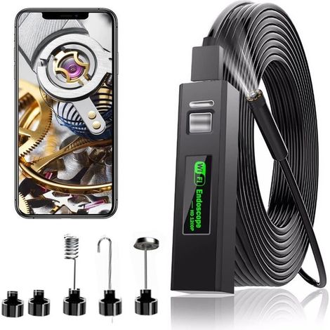 (2M)WiFi Endoscope Camera HD 1200P Pipe Inspection Camera with LED Light for iPhone/Android/iOS Mobile Phone/Windows/Mac/Tablet/PC (1/5)