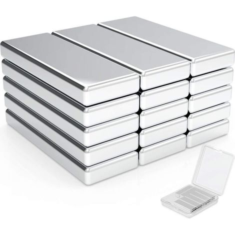Lot de 25 aimants en néodyme rectangulaires 30x10x3mm – Revêtement triple couche Ni-Cu-Ni – Puissance N48 pour applications professionnelles - 25PCS (1/5)