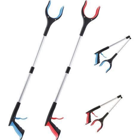 Lot de 2 Pince Ramasse Objet, 83cm Pince de Préhension, avec Embout magnétique et tête pivotante à 360°, 32.6 Zoll Aluminium Pliable Pince pour Ramasser sans se Baisser (1/5)