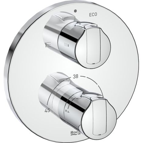 ROUND - Grifo termostático empotrable para baño-ducha T-1000 - ROCA Color: Cromado