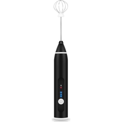 Milchaufschäumer - USB Rechargeable - 3 Vitesses - Pour Café Latte Cappuccino et Blancs d'Œufs - 2 en 1 - 1200 mAh - 0,21 kg