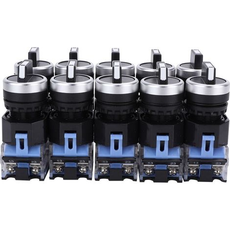 Selector rotativo con bloqueo manual – 10 posiciones, modelo BEM38-20X/31, contactos autoblocantes, control de 3 estados
