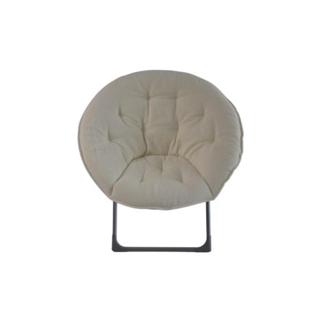 Chaise pliante en laine de mouton, forme soucoupe, chaise lune souple et portable, idéale pour les chambres, les dortoirs, les appartements, les espaces de détente, les jardins et les cours.