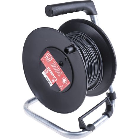 Enrouleur cordon de test Noir, 50m, Connecteurs 4mm, CAT II 1000 V ( Prix pour 1 ) (1/5)