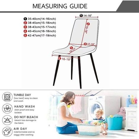 (blanc cassé)4Pcs Housse de Chaise Scandinaves, Extensible Housse de Chaise de Salle à Manger, Jacquard de Diamant - Beige (1/4)