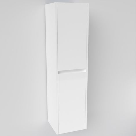 Sanitaire – Colonne de salle de bain 135x35x35 cm – Panneaux de particules 18 mm – Finition blanc brillant – 2 portes avec fermeture assistée