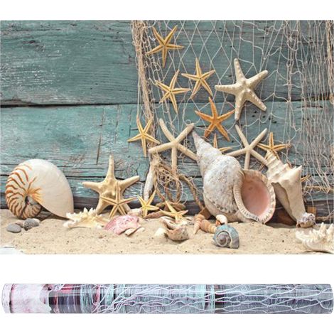 Affiche adhésive d'étoile de mer de coquillage d'effet 3D pour la décoration d'aquarium de poissons (S) (1/5)
