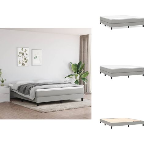 Boxspringbett mit Matratze Hellgrau 180x200 cm Stoff - Boxspringbett - Doppelbett - Bettenrahmen - Matratze - Matratzenauflage (1/5)