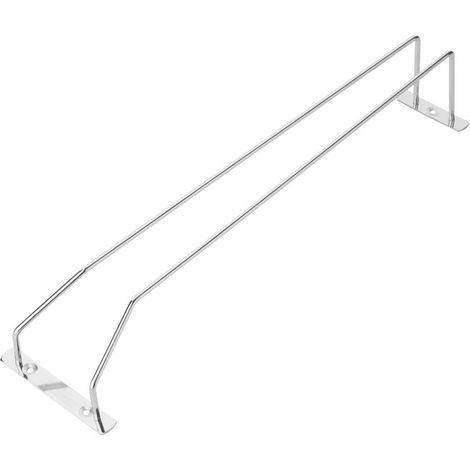 Porte-verres à vin chromé 406 mm Support en métal argenté pour verres à pied et champagne sous meuble, pour bar, cuisine et pub (1/5)
