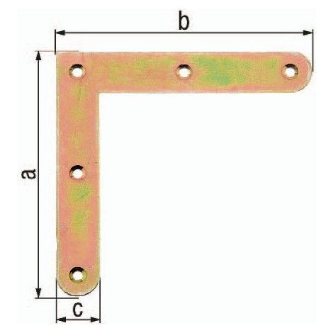 Equerres L.150x150mm B.20mm acier galva jaune. (Par 20)