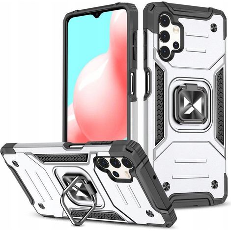 Wozinsky Ring Armor Hybrid-Schutzhülle + Magnethalterung für Samsung Galaxy A73 Silber (1/5)