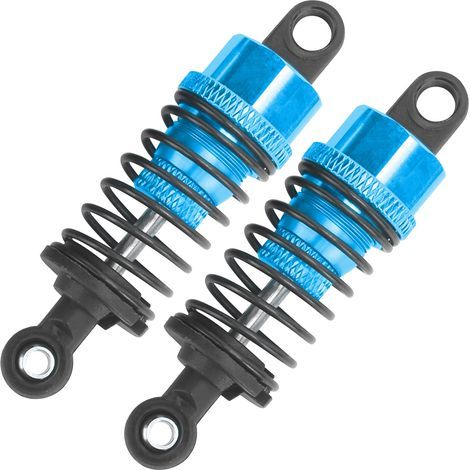 Set mit 2 verstellbaren 65-mm-Metallstoßdämpfern für RC Slash 2WD/HPI/Tamiya Modelle (blau). (1/5)