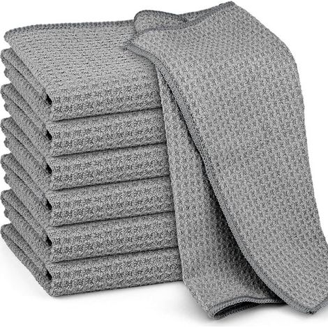 Panno in microfibra con struttura a nido d'ape, 6 panni assorbenti per la polvere, panni per la pulizia di vetri, finestre, piatti, cucina, casa e auto, riutilizzabili (1/5)