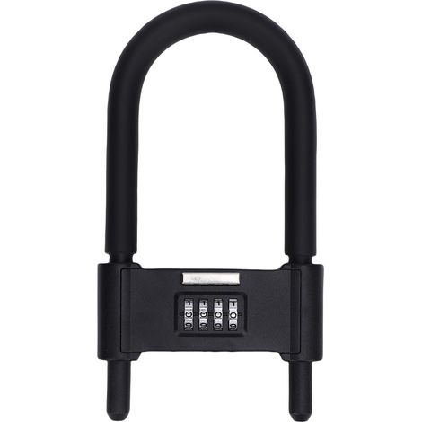 Robusto lucchetto antifurto a combinazione a 4 cifre per bicicletta, lucchetto a U con archetto regolabile per porte in vetro, cancelli, capanni, recinzioni, intervallo 120-150 mm.