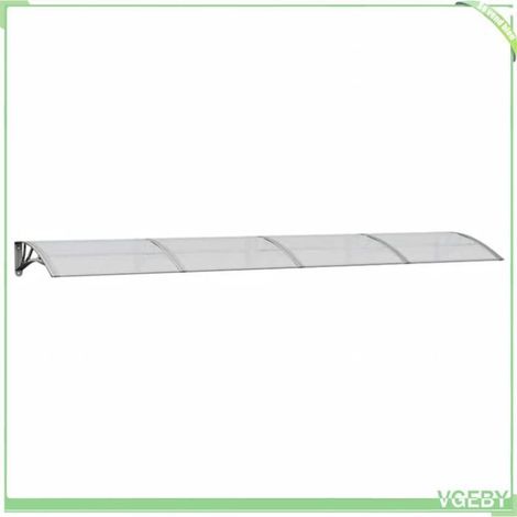 Auvent de porte - FAFEICY - 153592 - Gris/transparent - 350x75 cm - Polycarbonate (1/5)