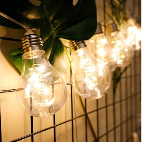 Guirlande Ampoules Micro-led 5m - Guirlande 10 Ampoules Blanc Chaud - Guirlande Lumineuse avec Prise pour Décoration Intérieure (1/5)