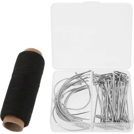 Ensemble d'aiguilles à coudre robustes pour la fabrication de perruques, le blocage et le tricot, en acier inoxydable (71 pièces). (1/5)