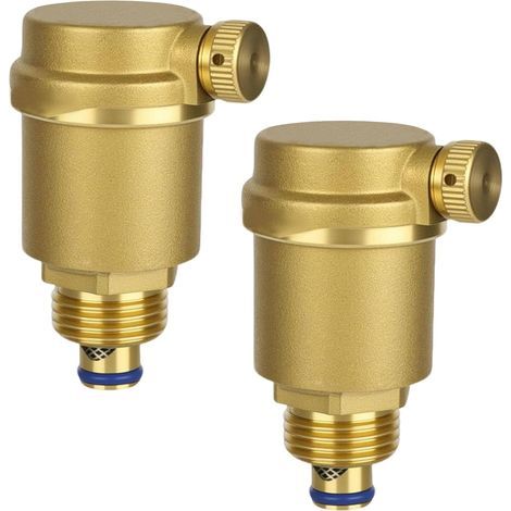 2 Pcs Automatic Heating Bleeder, DN15 G1/2 Automatic Radiator Bleeder with Male Thread for Solar Water Heaters Pressure Relief (1/5)