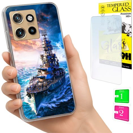 Custodia per Motorola Edge 50 Neo Photo Cover Case Back Case + Vetro 9H (1/5)