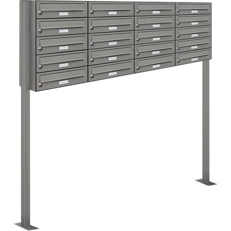 20er Premium Standbriefkasten RAL 9007 freistehend Postkasten Ständer 4x5 (1/5)