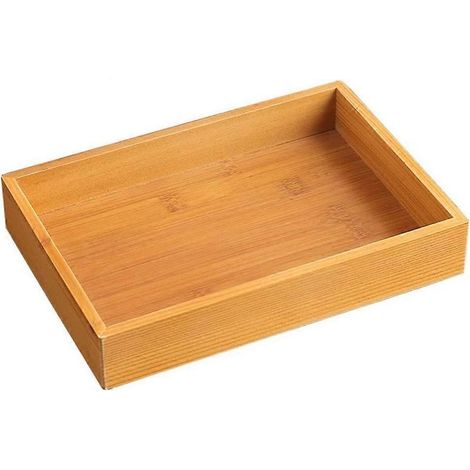 Plateau en bois, boîte de rangement en bois, peut contenir des bonbons, des fruits, des en-cas, convient au salon (1/4)