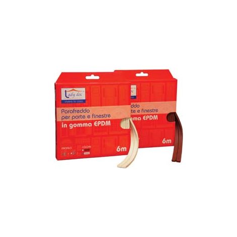 PARAFREDDO IN GOMMA PROFILO E- - mm.9h. rotolo da mt.6 colore marrone - 6 pezzi XTRA