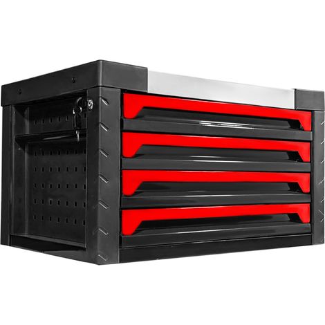 Caja de Herramientas tipo COFRE Con 4 Cajones y bandeja de acero inoxidable , 690 x 465 x 383 mm