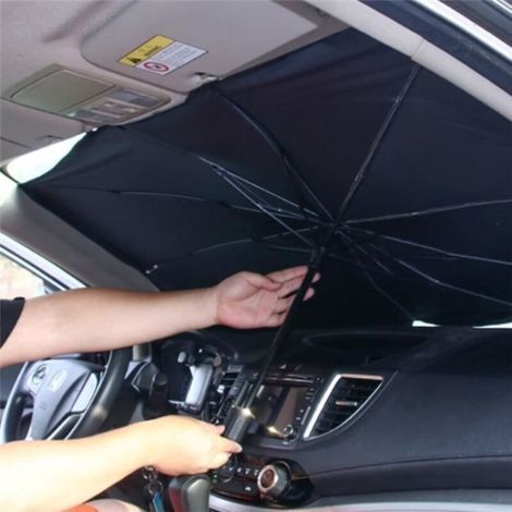 pair Parasol de voiture - Universel - Pliable - UPF50+ - 145x79 cm - Titane Argent (1/4)
