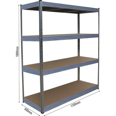 4 etageres 500kg p/etagere bois acier STILKER - 09004