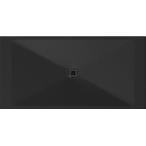 Receveur de douche rectangulaire en céramique 180x90x2cm, noir mat
